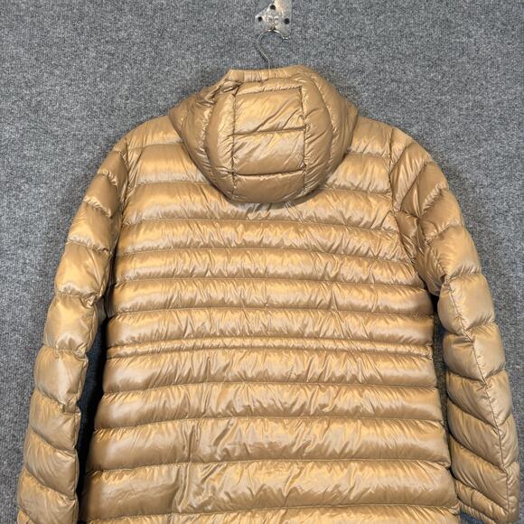 Uniqlo Jacket Womens XL Beige Ultra Light Down Puffer Zip Hooded Cinched - Picture 11 of 11